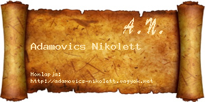 Adamovics Nikolett névjegykártya